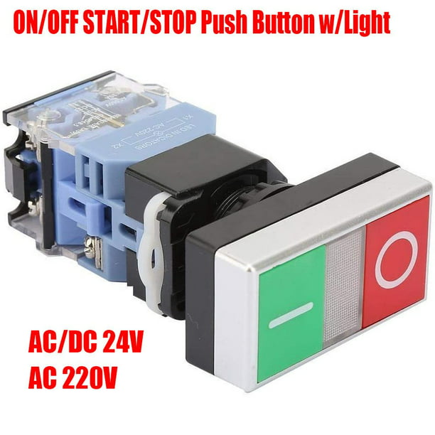 ON OFF START STOP Push Button  Light Indicator Momentary Switch Red Green PowerD
